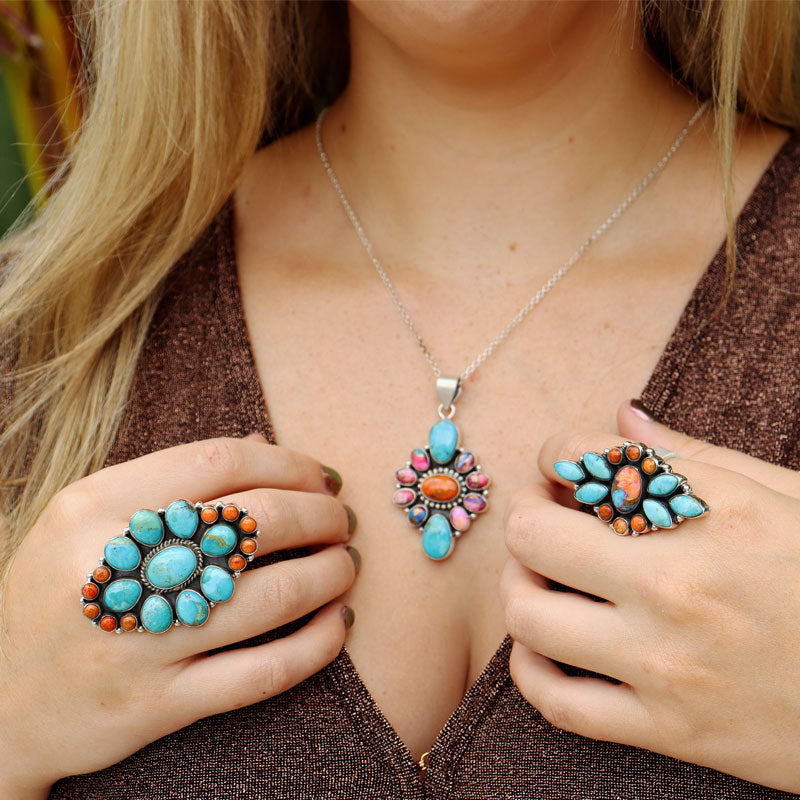 One-Off Oyster Turquoise Boho Ring