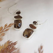 smoky quartz gemstone sterling silver earrings