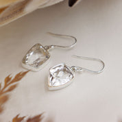 clear quartz sterling silver gemstone earrings