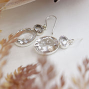 clear quartz sterling silver gemstone earrings