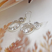 clear quartz sterling silver gemstone earrings