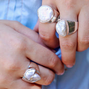 pearl sterling silver gemstone ring