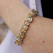 citrine gemstone sterling silver bracelet