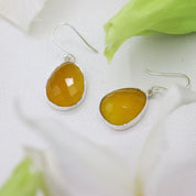 orange carnelian sterling silver drop earrings