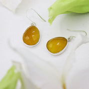 orange carnelian sterling silver drop earrings