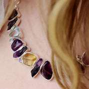 amethyst blue topaz citrine silver gemstone necklace