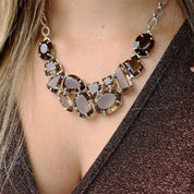 smoky quartz sterling silver gemstone necklace