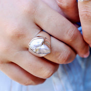 pearl sterling silver gemstone ring