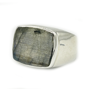 unisex labradorite silver gemstone ring