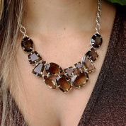 smoky quartz sterling silver gemstone necklace