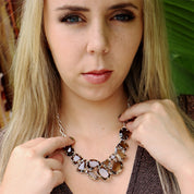 smoky quartz sterling silver gemstone necklace