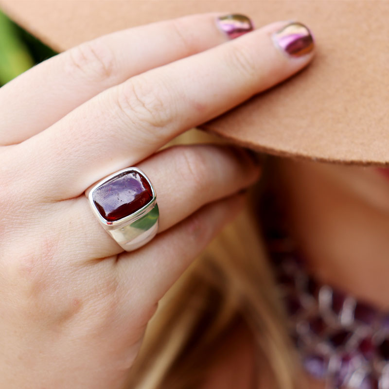 pink tourmaline sterling silver gemstone ring