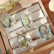 green amethyst oval silver gemstone ring