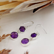 amethyst sterling silver gemstone earrings