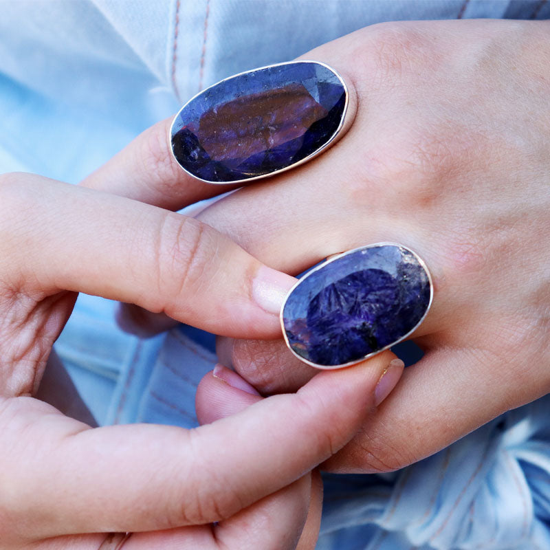 sapphire quartz sterling silver ring