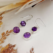 amethyst sterling silver gemstone earrings