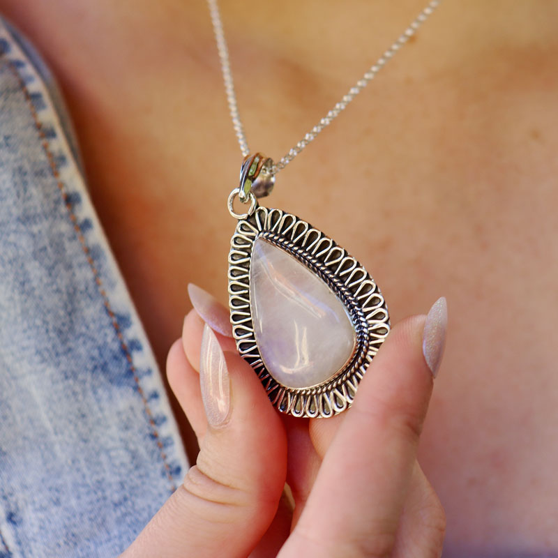 moonstone silver gemstone pendant