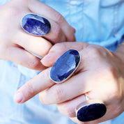 sapphire quartz sterling silver ring