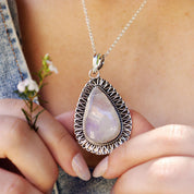 moonstone silver gemstone pendant