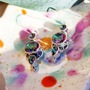 mystic topaz silver gemstone earrings