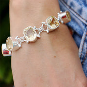 citrine sterling silver gemstone bracelet