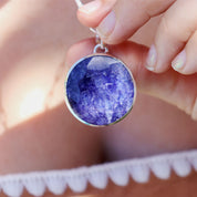 round sapphire quartz sterling silver gemstone pendant