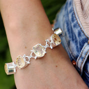 citrine sterling silver gemstone bracelet