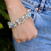 blue topaz moonstone sterling silver gemstone bracelet