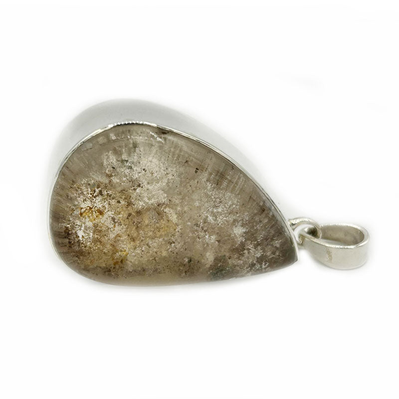 teardrop garden quartz silver gemstone pendant