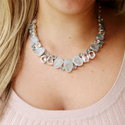 aquamarine quartz sterling silver necklace