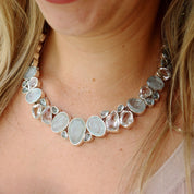 aquamarine quartz sterling silver necklace