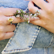 citrine teardrop silver gemstone ring