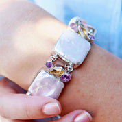 biwa pearl amethyst citrine sterling silver gemstone bracelet