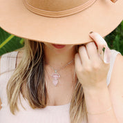 rose quartz sterling silver gemstone pendant