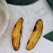 amber silver gemstone earrings