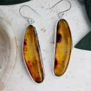 amber silver gemstone earrings