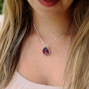 amethyst sterling silver gemstone necklace