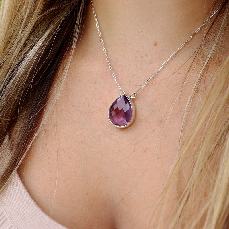 amethyst sterling silver gemstone necklace