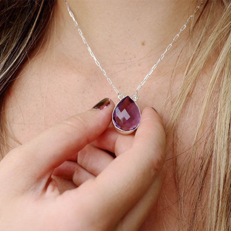 amethyst sterling silver gemstone necklace