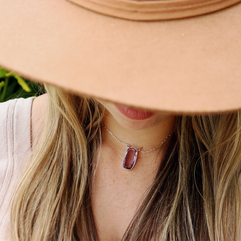 amethyst sterling silver gemstone necklace