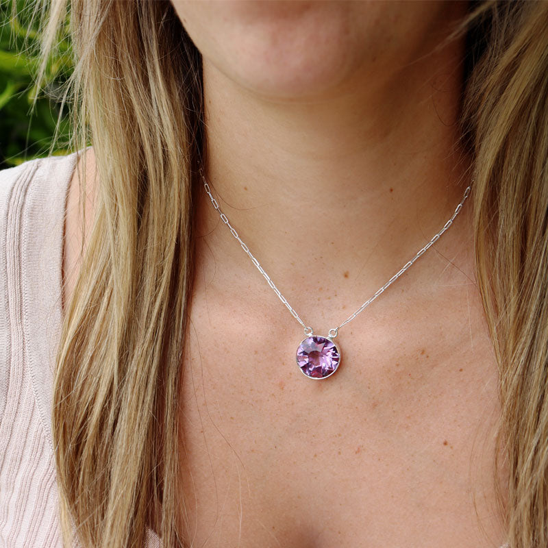 amethyst sterling silver gemstone necklace