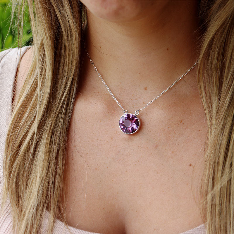 amethyst sterling silver gemstone necklace