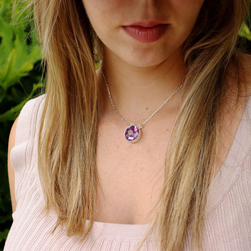 amethyst sterling silver gemstone necklace