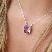 amethyst sterling silver gemstone necklace