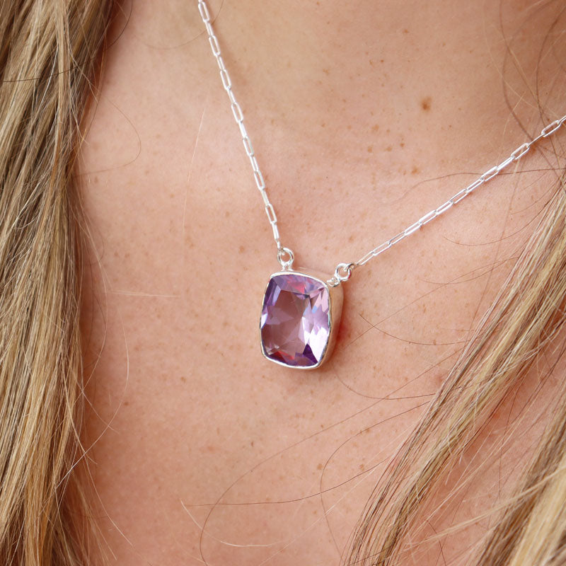 amethyst sterling silver gemstone necklace