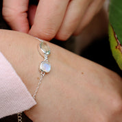 green amethyst moonstone silver bracelet