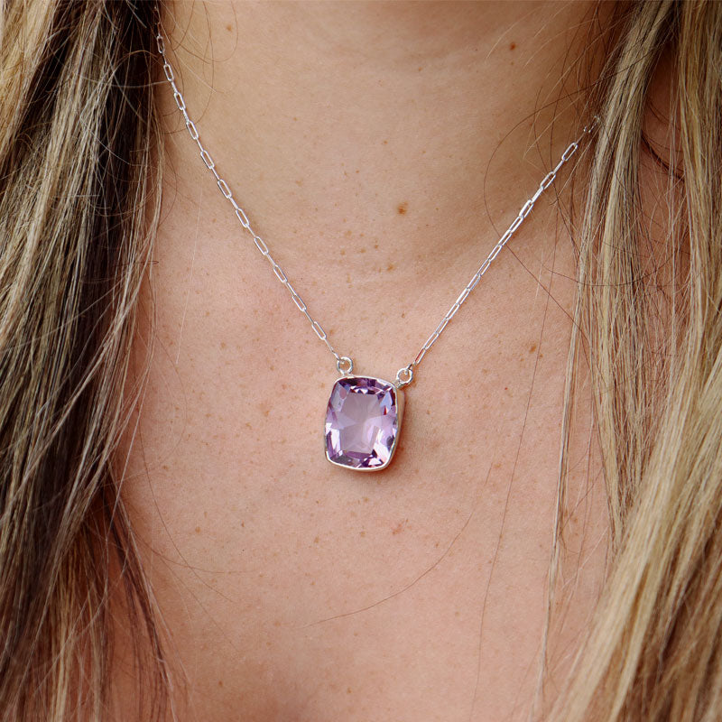 amethyst sterling silver gemstone necklace