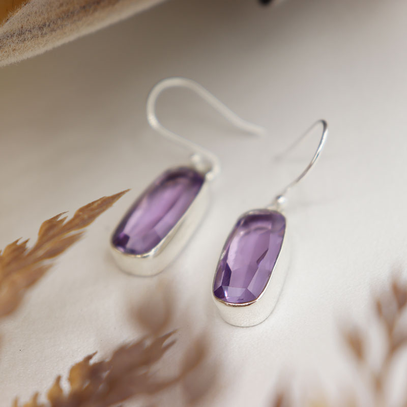 amethyst sterling silver gemstone earrings