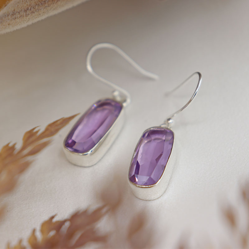 amethyst sterling silver gemstone earrings