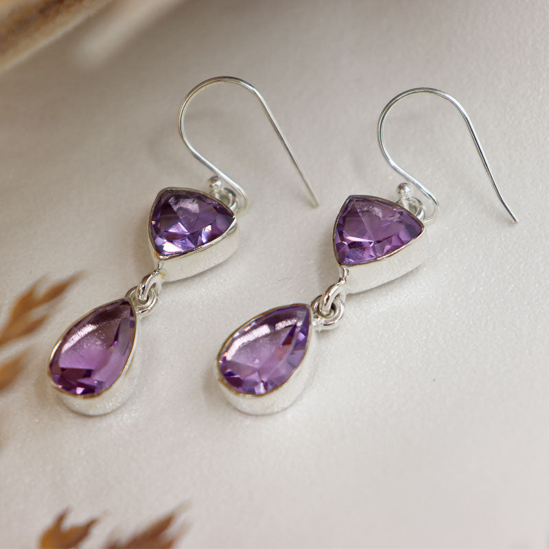 amethyst sterling silver gemstone earrings